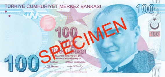 100 Lira - © Central Bank of the Republic of Turkey